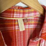 Pilcro Anthropologie The Hadley Relaxed Button-Down Shirt Orange Plaid XS Photo 5