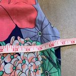 Talbots  Hibiscus Tropical Floral Print Midi Maxi Dress Blue Multicolored Size 4 Photo 7