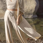 Free People  Beach Linen Blend‎ Long Line Cardigan Photo 0