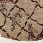 Vintage 90s Tan Brown Cherub Angels Tapestry Carpet Shoulder Shopping Tote Bag Photo 3