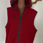 Woolrich Vintage  Womens Hooded Sweater Vest Fair Isle Knit Red XL Lambswool Photo 0