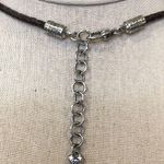 Brighton Braided Leather Necklace with Floral Multi-Texture Flower Pendant Photo 3