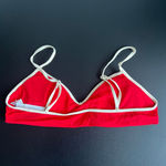 ANDIE  Swim The Bells Bikini Top Large Poppy Red With White Trim Photo 5