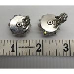 Vintage 1950s Laguna Earrings Aurora Borealis Crystal Bead Clip On Silver Tone Photo 6