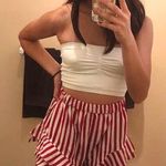 SheIn red and white striped flowy shorts Photo 0