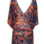 ViX Paula Hermanny Swim Coverup Fiery Orange Smoky Blue Size L No Flaws! Size L Photo 2