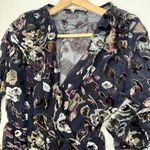 Altar'd State Altar’d State Romper Womens S Navy Floral Velvet Burnout Ruffle Boho Date Night Photo 3