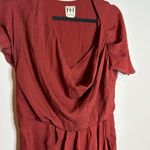 Haute Hippie  rust maroon cowl neck silk drapey dress Photo 2