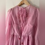 ASOS NEW!  Design stunning tie back pleated sleeve midi dress pink red embroidery Photo 6