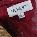 Faeriesty Formal Evening Gown Small Red Beaded Sequin Strapless Wedding Party Photo 8