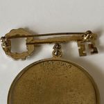 Vintage Ohio STATE Map w/ Gold Tone Key Womens Brooch FORT 1959 to the City Black Photo 3