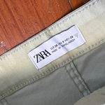ZARA  split hem Trousers Size 6 light yellow green Photo 4