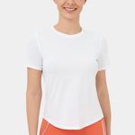 Halara Womens White “Reflective Short Sleeve Curved Hem Yoga Sports Top” Photo 0