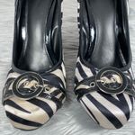 Shiekh 🆕  Black and Zebra Wedge with Buckle Accent Photo 1