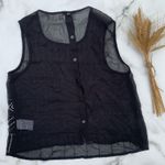 Patrons of Peace  beaded sheer button back blouse SMALL Photo 2