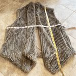 EXPRESS faux fur open front vest tan brown medium large pockets Photo 2