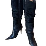 Icone Italy Black Pony Hair Leather Knee High Boots Size 36 Pointed Toe Stiletto Photo 2