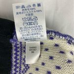 Lands' End Wool Purple Snowflake Fair Isle Knit Beanie w/ Fleece Liner & Tassels Photo 5