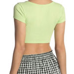 Topshop  Notch Neck Ribbed Knit Cropped T-Shirt, Size 2​​​​​​​​​​ Photo 1