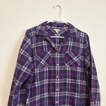 LL Bean Plaid Flannel Shirt Purple Pink Lumberjack Collared Button Up Women’s M Size M Photo 1