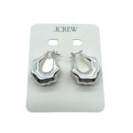 J.Crew  Womens Lightweight Sculpted Hoop Earrings Silver Mirror One Size Photo 1