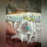 Vintage NOS Kay Shannon blue lace wedding bridal garter Photo 8