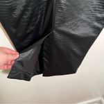 Midi Pencil Skirt Black Faux Leather Crocodile Gator Size XS Photo 8