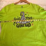 Halloween witch hat long sleeve shirt good witch gone bad Women size XL Green Photo 3