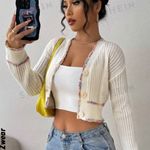 SheIn Cream Knitted Cardigan Sweater Photo 0