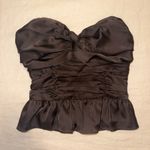 EXPRESS Satin Twist Front Peplum Tube Top Photo 3