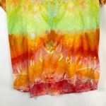 Reba  Medium Top Handmade Tie Dye Studded Short‎ Sleeve Western Orange Green 1078 Photo 9