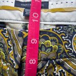 Tommy Hilfiger ‎ Green Gold Paisley Cotton Blend Ankle Pants 12 Front Zip Photo 7