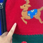 Modern Women Ugly Christmas‎ Sweater Vest 100% Boiled Wool Grannycore Sz 18/20 Blue Photo 3