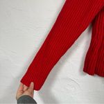 Banana Republic  Red Ribbed Knit Pullover Sweater Womens L Holiday Crew Neck Photo 3