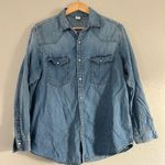 H&M &Denim Denim Button Down Long Sleeve Shirt Blouse Casual 8 Medium Photo 0