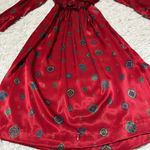 Talbots VINTAGE  Belted Scarf Dress Red Long Sleeves Bohemian Paisley sz 4 Petite Photo 2