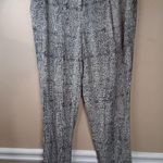Kenar Black and White Ankle Cropped Pants Photo 0