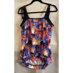 Colorful Art‎ To Wear Women’s Tankini Top Adjustable Size 14W NEW Beach Tropical Black Photo 1