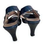 ANYI LU Tulip Slingback Shoes Blue Patent Leather Peep Toe Mary Jane EU Size 38 Photo 2