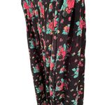 Karen Scott  90s Dark Floral Print Corduroy Pinafore Midi Dress S/M Photo 4