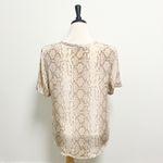 Equipment  Femme Silk Snakeskin Pattern Beige Tan Taupe Cream Short Sleeve Blouse Photo 3