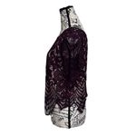 EXPRESS Y2K Crochet Lace Crop Top Burgundy XS Witchy Goth Grunge Vampy Moto Photo 3