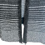 Ming Wang Black White Ombre Striped Metallic Knit Cardigan Sweater Size Large Photo 4