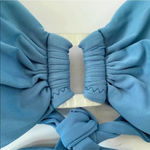 New HELEN JON Shell Bandeau Bikini Swim Top Slate Blue Size XS Photo 6