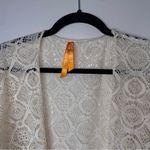 Magic Coastal Cowgirl Bohemian Cream Lace Fringe Sleeves Open Cardigan Kimono Shrug M Photo 1