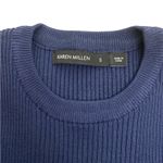 Karen Millen Navy Rib Knit Viscose Blend Crewneck Sweater Photo 5