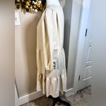 Draper James RSVP Tiered Gold/Cream Shimmer 3/4 Puff Sleeve Mini Dress Sz L Photo 7