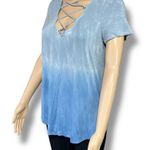 American Eagle AEO Womens Soft and Sexy T Lace V Neck Bodice Hombre Blue Short Sleeve Long Med Photo 5