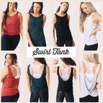 Zyia  Red / Burgundy / Maroon Swirl Low Tie Back Athletic Workout Tank in Small Photo 2