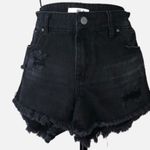 BP Jean Shorts Size 26 Black Distressed Denim Boho Beach Festival Cut Off Frayed Photo 3
